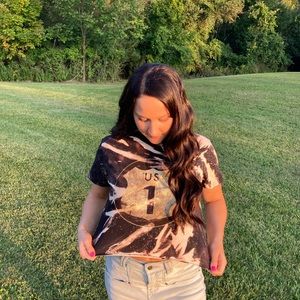 Cropped bleach tie dye tshirt